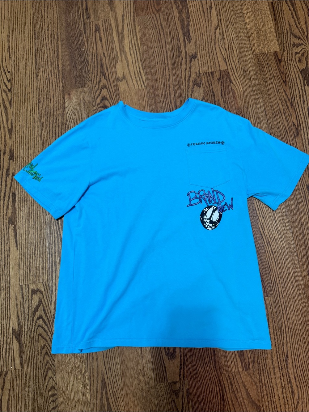 Chrome hearts Bright Blue Graphic Pocket Tee - Brand New